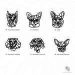 Wooden keychains featuring Cane Corso Cropped, Chihuahua, Corgi, Dachshund Long Hair, Dachshund Short Hair, and Deer Head Chihuahua designs.