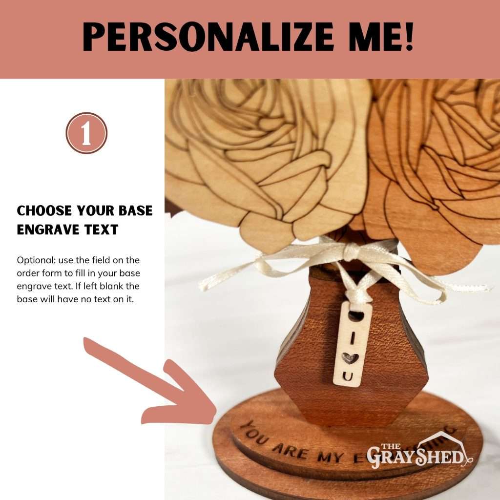 Personalization engrave text on base instructions