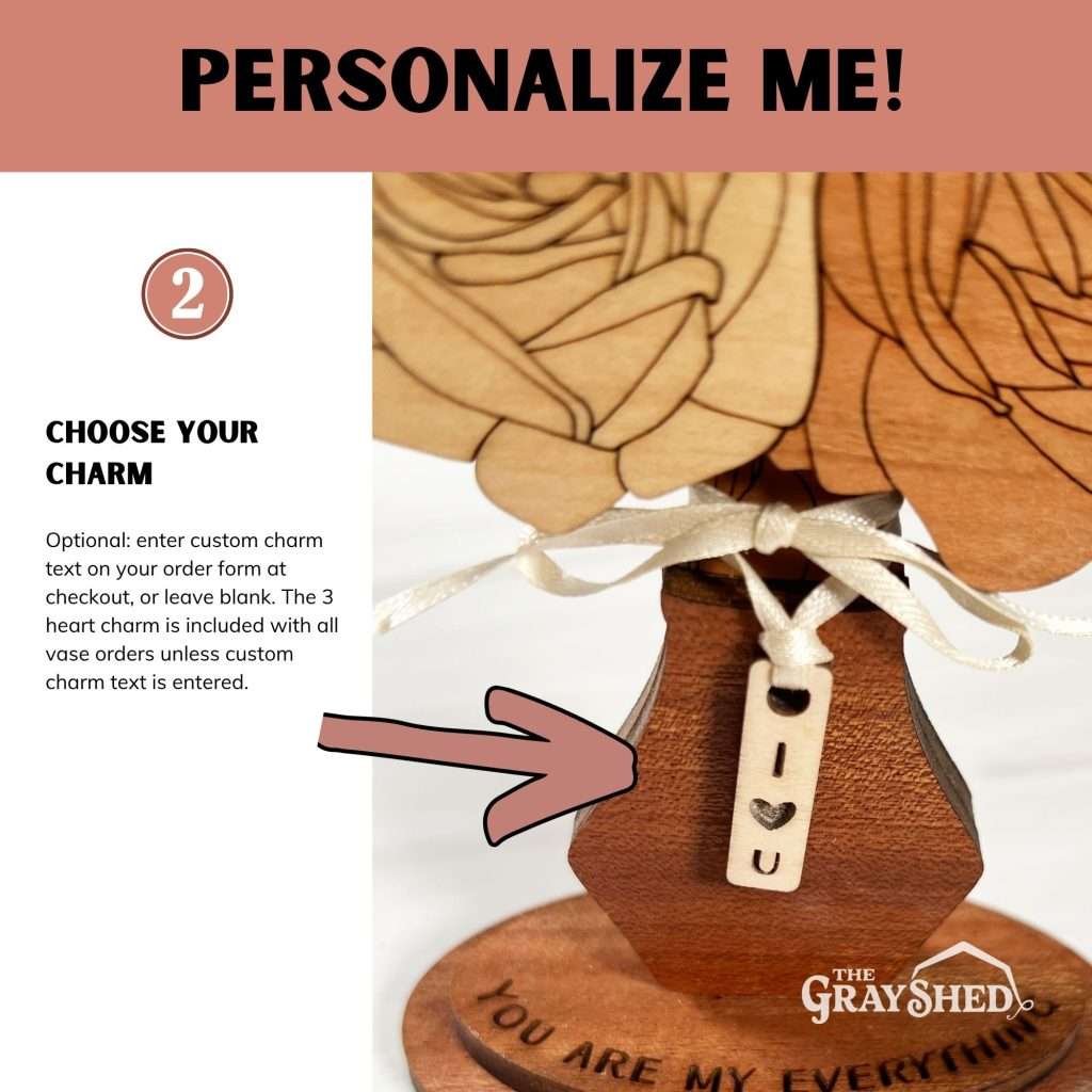 Personalization engraved charm instructions