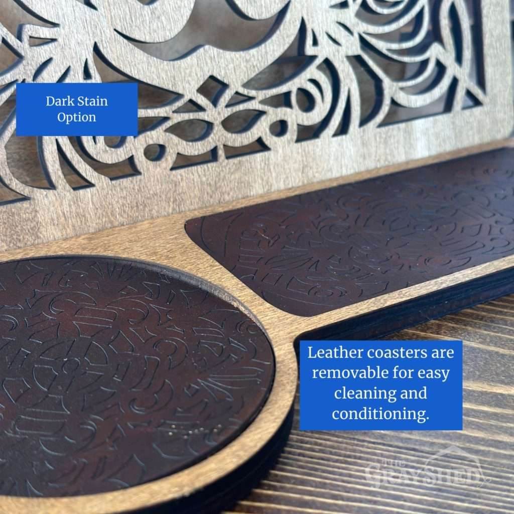 dark stain option view for classic front book valets